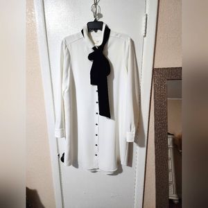 KATE SPADE SHIRT DRESS WITH VELVET TIE